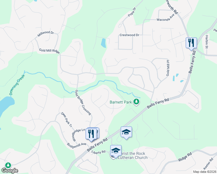 map of restaurants, bars, coffee shops, grocery stores, and more near 230 Elmbrook Lane in Canton