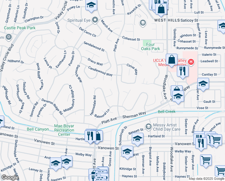 map of restaurants, bars, coffee shops, grocery stores, and more near in Los Angeles