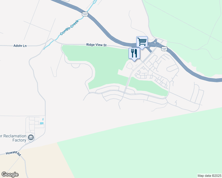 map of restaurants, bars, coffee shops, grocery stores, and more near 13 Irena Avenue in Camarillo