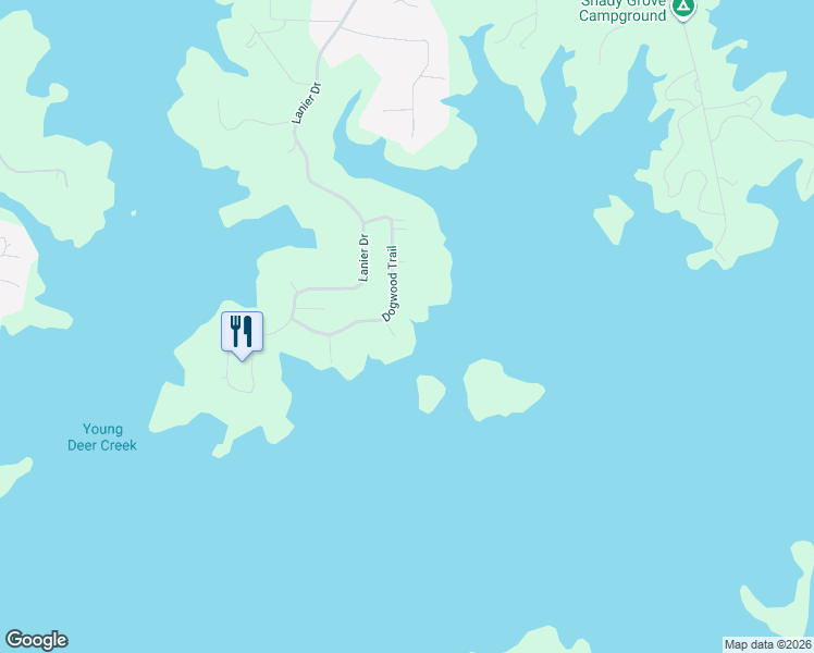 map of restaurants, bars, coffee shops, grocery stores, and more near 8165 Dogwood Trail in Cumming