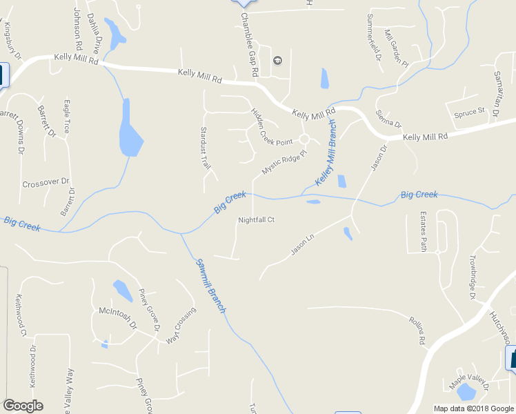 map of restaurants, bars, coffee shops, grocery stores, and more near 1485 Mystic Ridge Place in Cumming