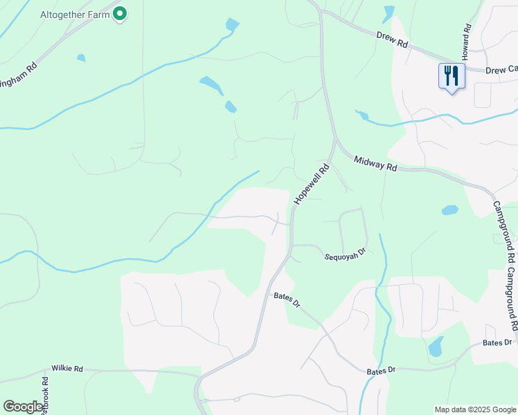map of restaurants, bars, coffee shops, grocery stores, and more near 106 Laurel Ridge Drive in Alpharetta