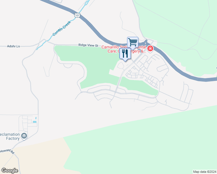 map of restaurants, bars, coffee shops, grocery stores, and more near 4 Isabel Avenue in Camarillo