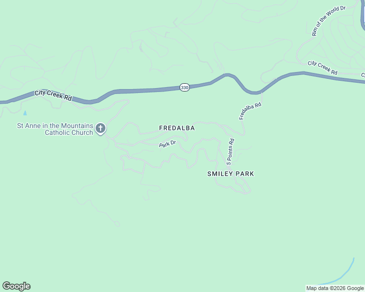 map of restaurants, bars, coffee shops, grocery stores, and more near 70 Park Drive in Running Springs