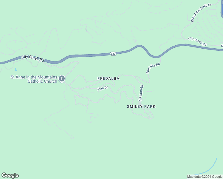 map of restaurants, bars, coffee shops, grocery stores, and more near 72 Park Drive in Running Springs