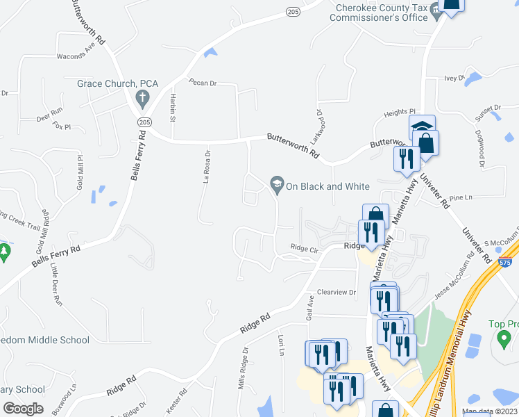 map of restaurants, bars, coffee shops, grocery stores, and more near 836 Topaz Valley in Canton