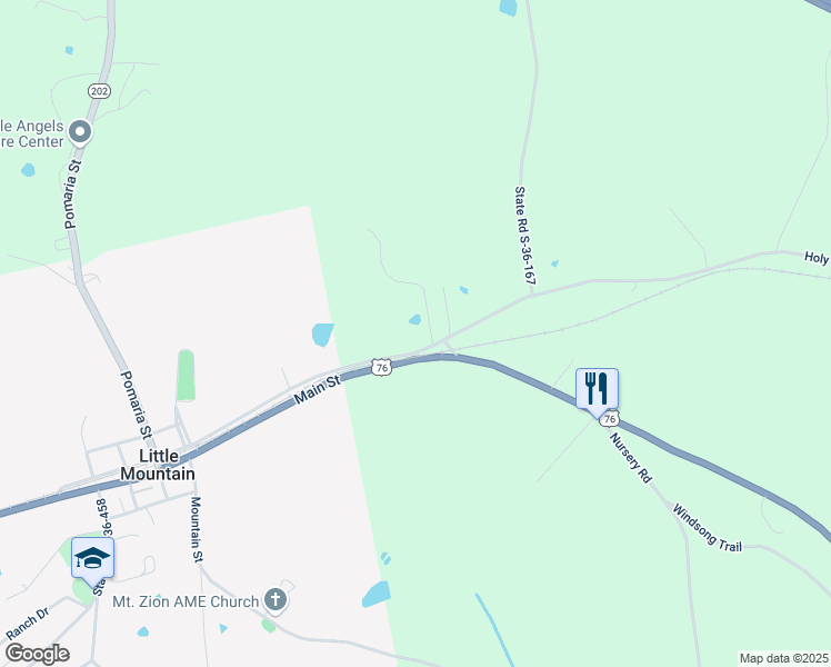 map of restaurants, bars, coffee shops, grocery stores, and more near 2240 U.S. 76 in Little Mountain