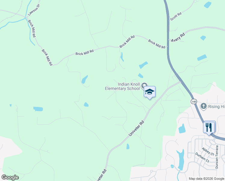 map of restaurants, bars, coffee shops, grocery stores, and more near 2250 Brick Mill Road in Canton