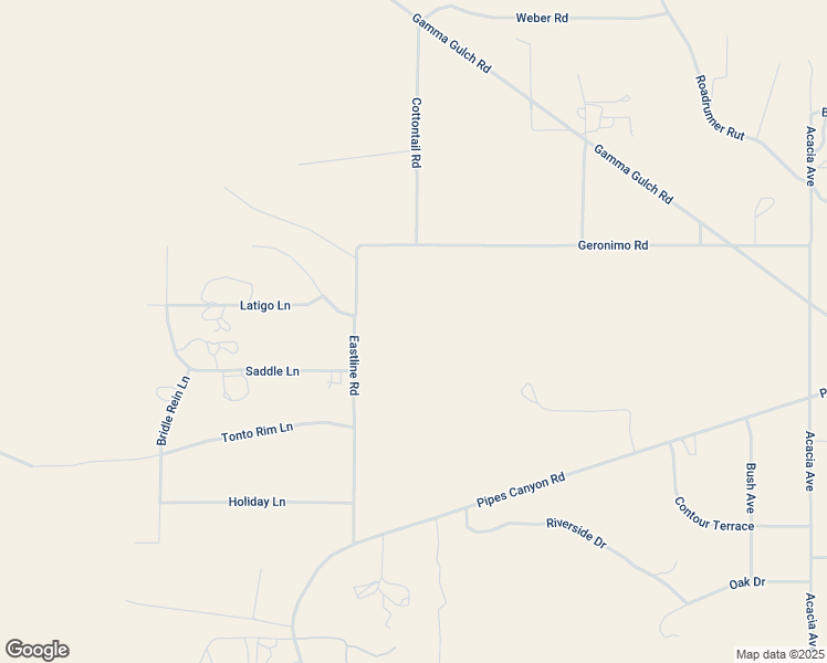 map of restaurants, bars, coffee shops, grocery stores, and more near Eastline Road in Pioneertown