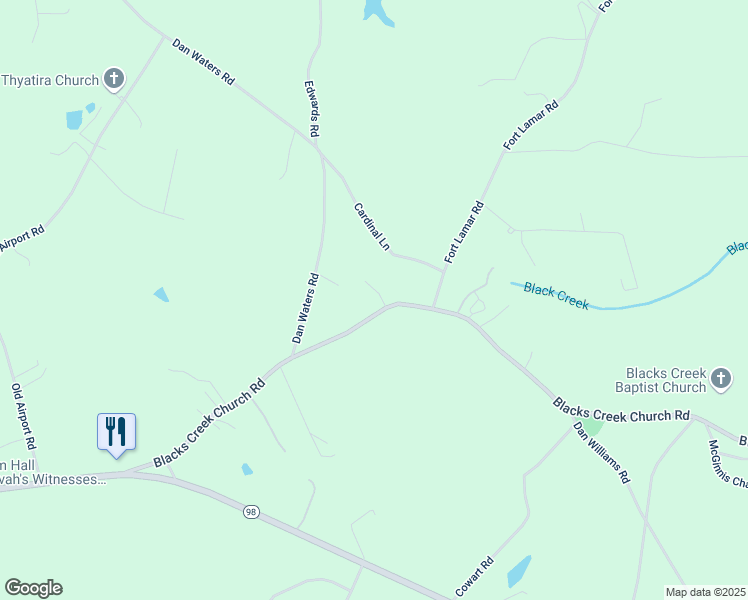 map of restaurants, bars, coffee shops, grocery stores, and more near 759 Blacks Creek Church Road in Commerce