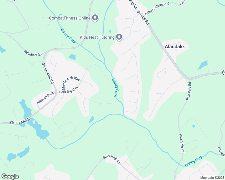 map of restaurants, bars, coffee shops, grocery stores, and more near 4474 Park Royal Drive in Flowery Branch