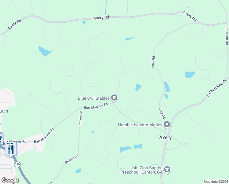 map of restaurants, bars, coffee shops, grocery stores, and more near 249 Price Road in Canton