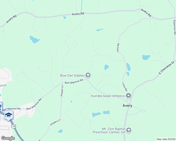 map of restaurants, bars, coffee shops, grocery stores, and more near 249 Price Road in Canton
