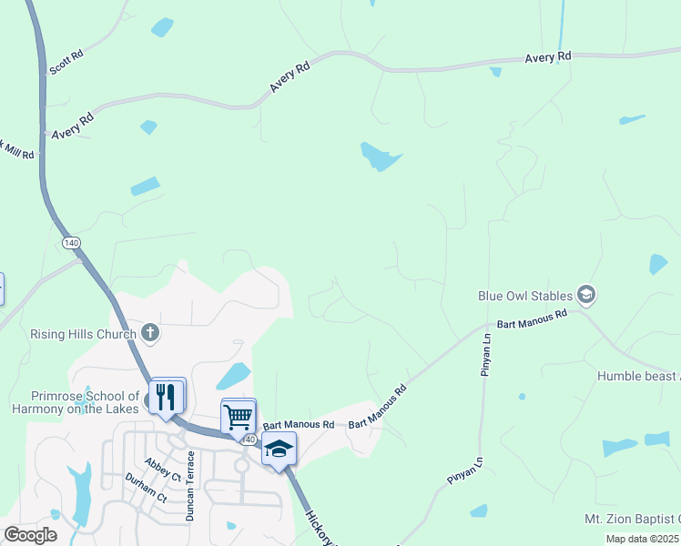 map of restaurants, bars, coffee shops, grocery stores, and more near 128 Prescott Manor Drive in Canton