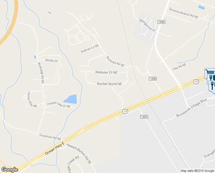 map of restaurants, bars, coffee shops, grocery stores, and more near 8084 Rachael Wynd Northeast in Leland