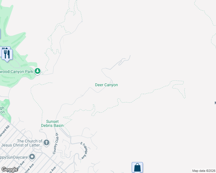map of restaurants, bars, coffee shops, grocery stores, and more near 1220 Country Club Drive in Burbank