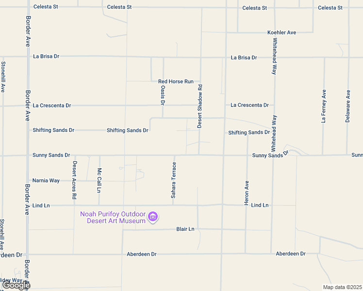 map of restaurants, bars, coffee shops, grocery stores, and more near 63136 Sunny Sands Drive in Joshua Tree