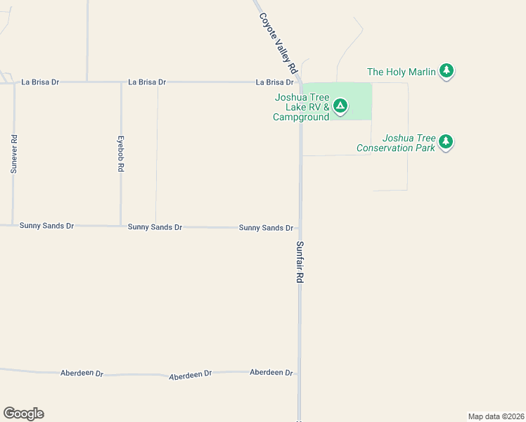 map of restaurants, bars, coffee shops, grocery stores, and more near 2645 Sunfair Road in Joshua Tree