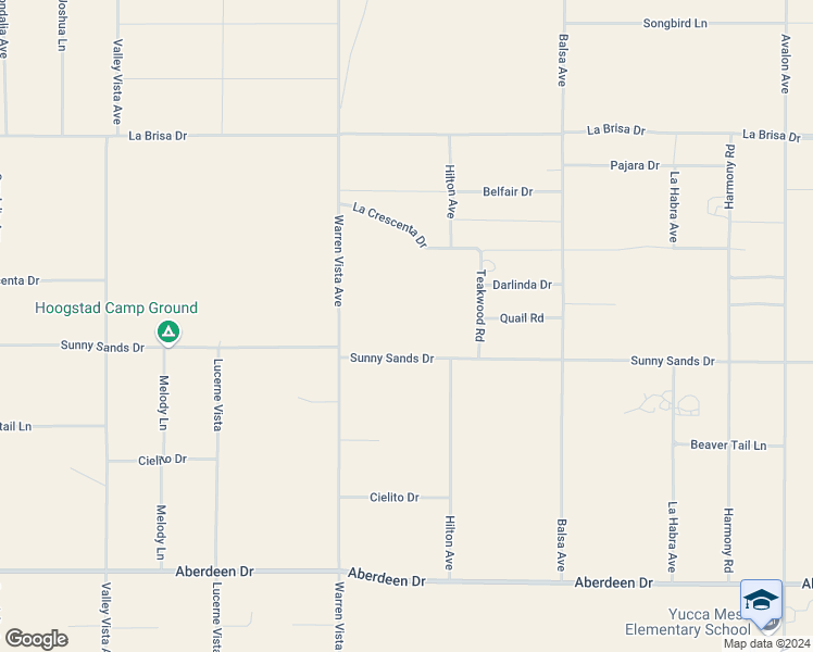 map of restaurants, bars, coffee shops, grocery stores, and more near 57838 Sunny Sands Drive in Yucca Valley