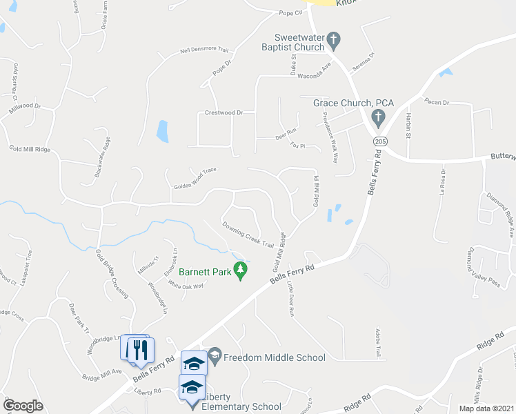map of restaurants, bars, coffee shops, grocery stores, and more near 420 Arrowhead Trial in Canton