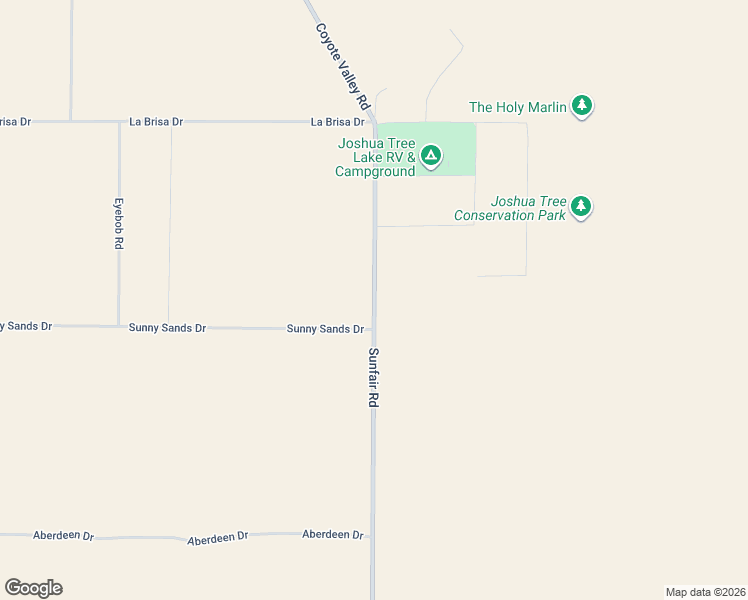 map of restaurants, bars, coffee shops, grocery stores, and more near 2645 Sunfair Road in Joshua Tree