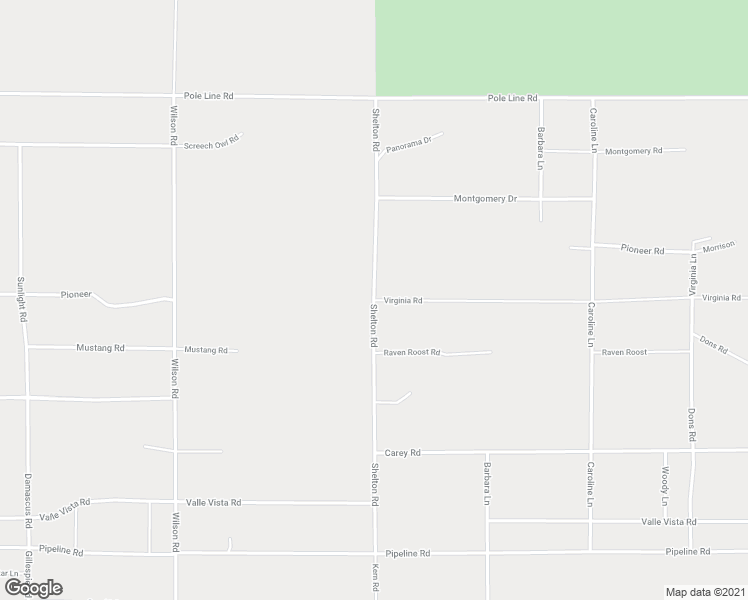 map of restaurants, bars, coffee shops, grocery stores, and more near Shelton Road in Twentynine Palms