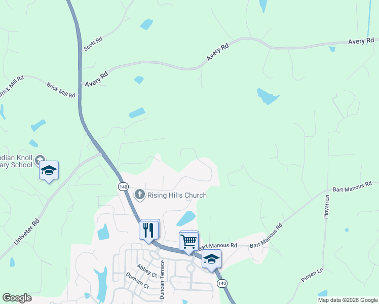 map of restaurants, bars, coffee shops, grocery stores, and more near 270 Orchard Drive in Canton