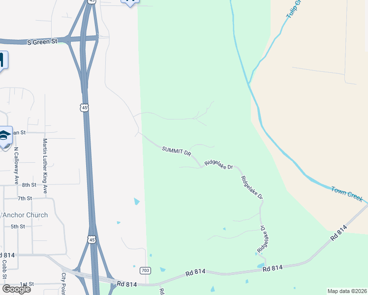 map of restaurants, bars, coffee shops, grocery stores, and more near 127 Ridgelake Drive in Tupelo