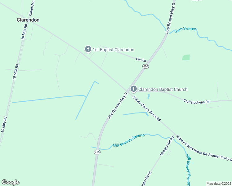 map of restaurants, bars, coffee shops, grocery stores, and more near 9446 Joe Brown Highway South in Tabor City