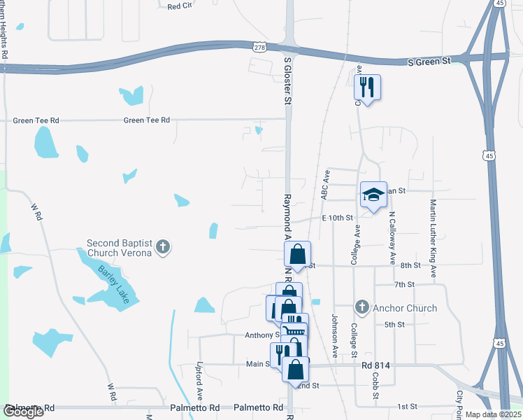 map of restaurants, bars, coffee shops, grocery stores, and more near 4913 M and K Drive in Verona