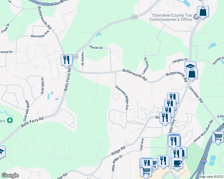 map of restaurants, bars, coffee shops, grocery stores, and more near 806 Topaz Valley in Canton