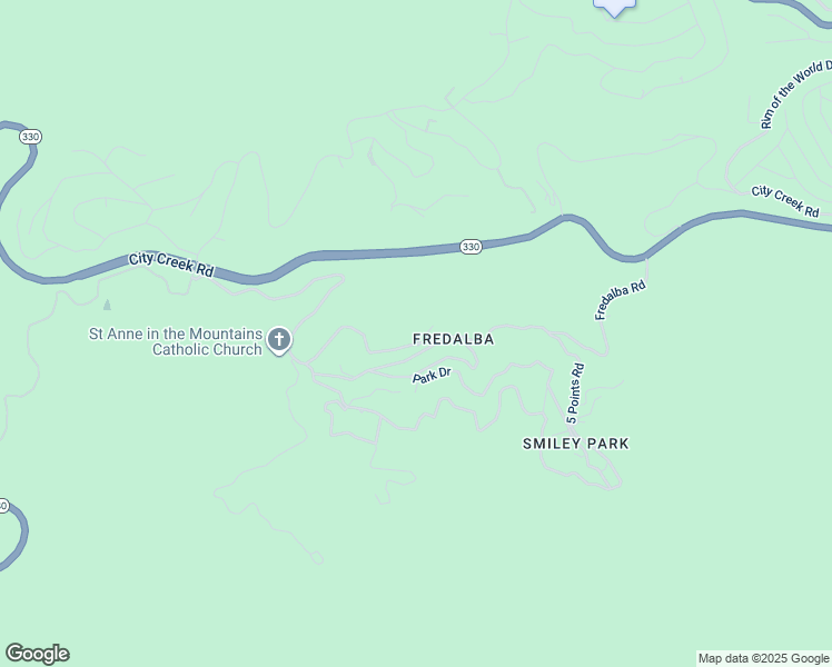 map of restaurants, bars, coffee shops, grocery stores, and more near 18 Fredalba Road in Running Springs