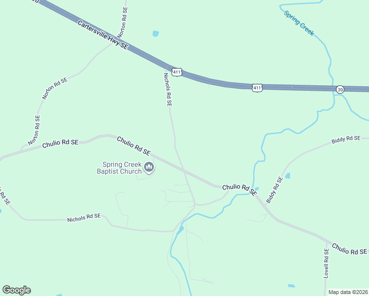 map of restaurants, bars, coffee shops, grocery stores, and more near 2727 Chulio Road Southeast in Rome