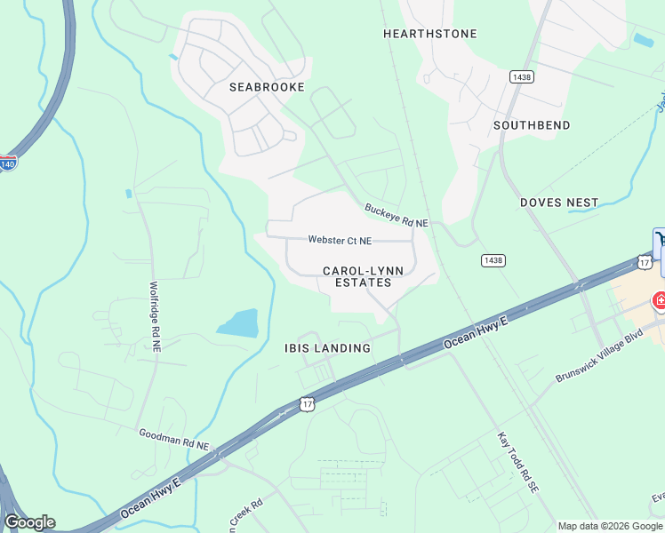 map of restaurants, bars, coffee shops, grocery stores, and more near 8084 Rachael Wynd Northeast in Leland