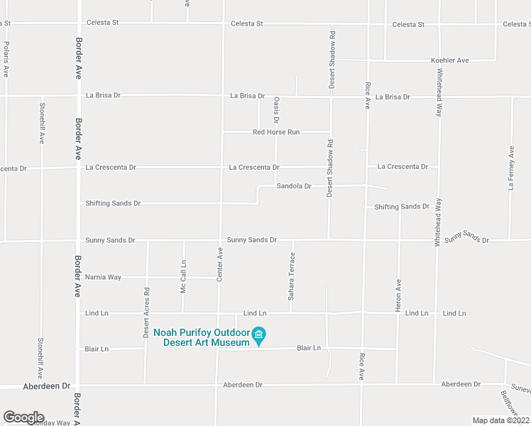 map of restaurants, bars, coffee shops, grocery stores, and more near 63011 Shifting Sands in Joshua Tree