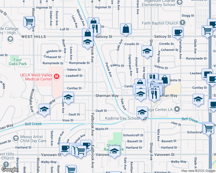 map of restaurants, bars, coffee shops, grocery stores, and more near 7232 Maynard Avenue in Los Angeles