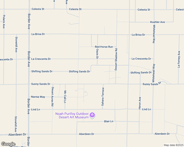 map of restaurants, bars, coffee shops, grocery stores, and more near 63011 Shifting Sands in Joshua Tree