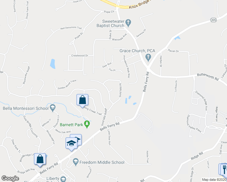 map of restaurants, bars, coffee shops, grocery stores, and more near 302 Mill Ridge in Canton
