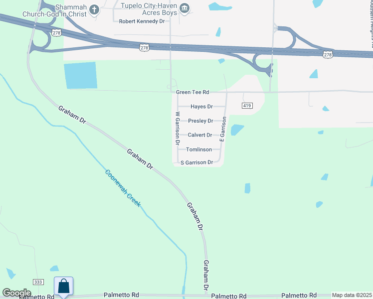 map of restaurants, bars, coffee shops, grocery stores, and more near 120 Tomlinson in Tupelo