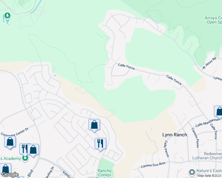 map of restaurants, bars, coffee shops, grocery stores, and more near 1832 Calle Salto in Thousand Oaks