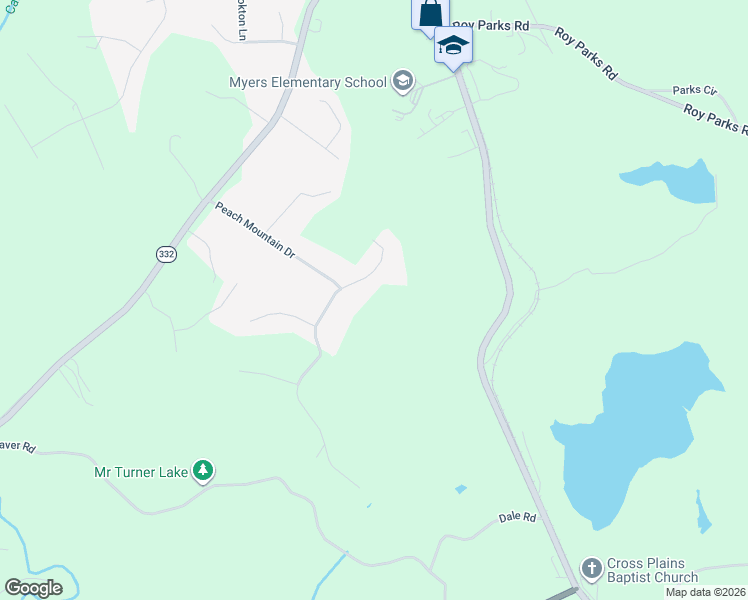 map of restaurants, bars, coffee shops, grocery stores, and more near 4991 Peach Mountain Circle in Gainesville