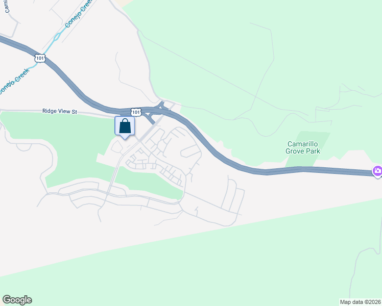 map of restaurants, bars, coffee shops, grocery stores, and more near 844 Vista Arriago in Camarillo