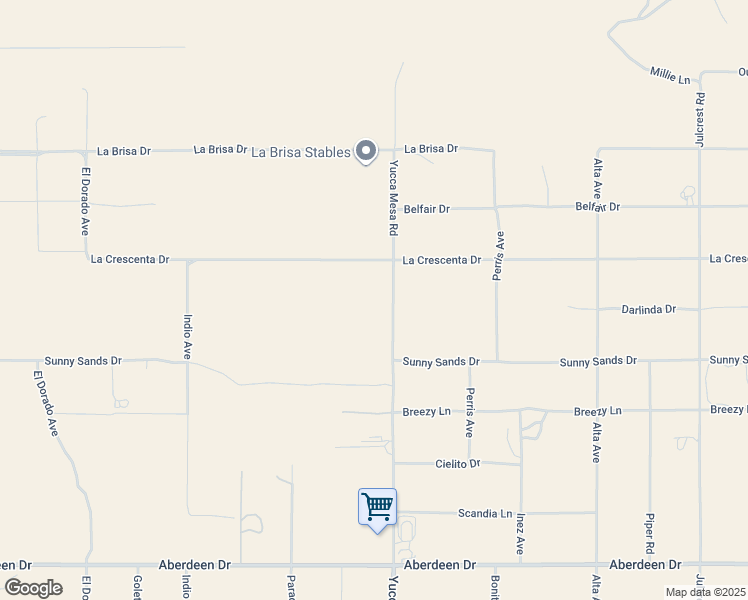 map of restaurants, bars, coffee shops, grocery stores, and more near 2814 Yucca Mesa Road in Yucca Valley