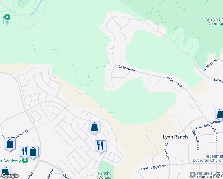 map of restaurants, bars, coffee shops, grocery stores, and more near 1832 Calle Salto in Thousand Oaks