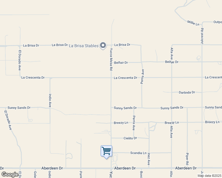 map of restaurants, bars, coffee shops, grocery stores, and more near 2814 Yucca Mesa Road in Yucca Valley