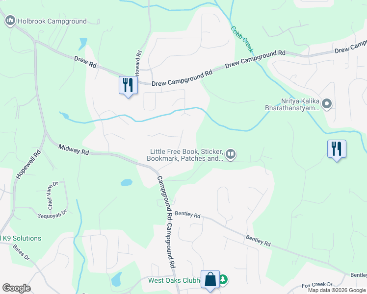 map of restaurants, bars, coffee shops, grocery stores, and more near 7730 Donington Park Drive in Cumming