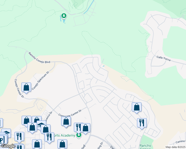 map of restaurants, bars, coffee shops, grocery stores, and more near 1987 Seabreeze Street in Thousand Oaks
