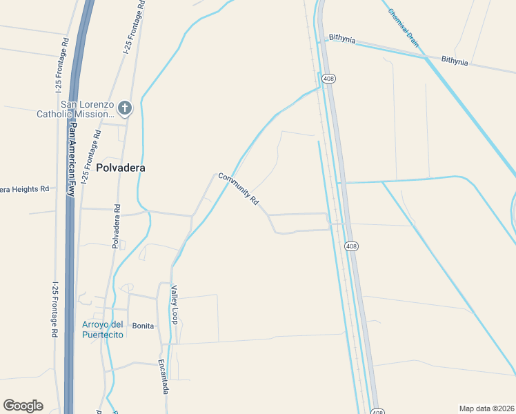 map of restaurants, bars, coffee shops, grocery stores, and more near 46 Community Road in Polvadera