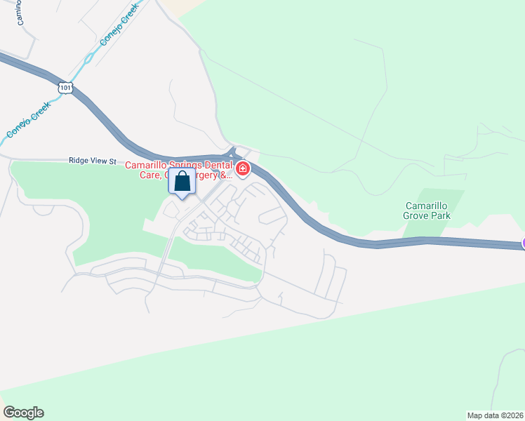 map of restaurants, bars, coffee shops, grocery stores, and more near 815 Vista Arriago in Camarillo