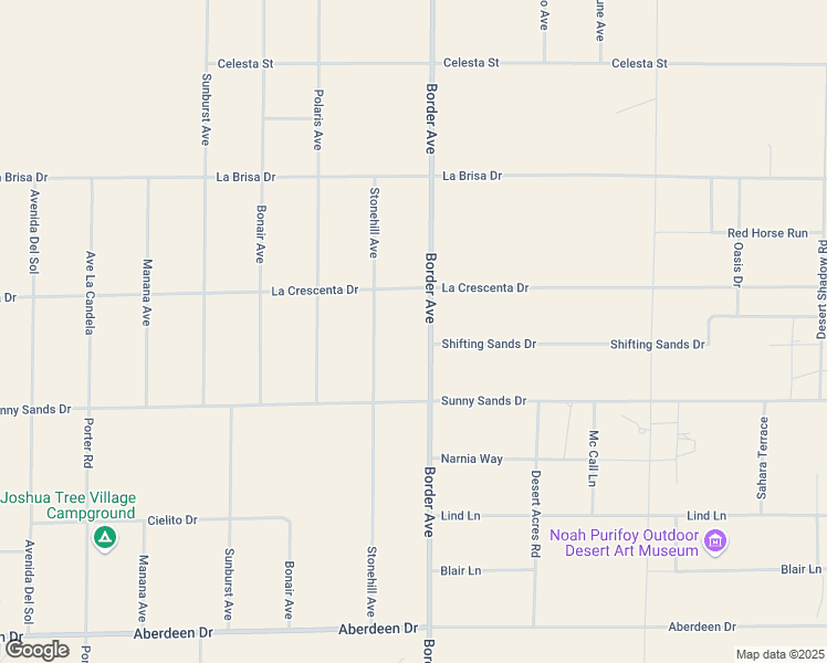 map of restaurants, bars, coffee shops, grocery stores, and more near 2772 Border Avenue in Joshua Tree